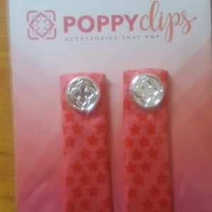 Limited Edition Red star Poppy Clips